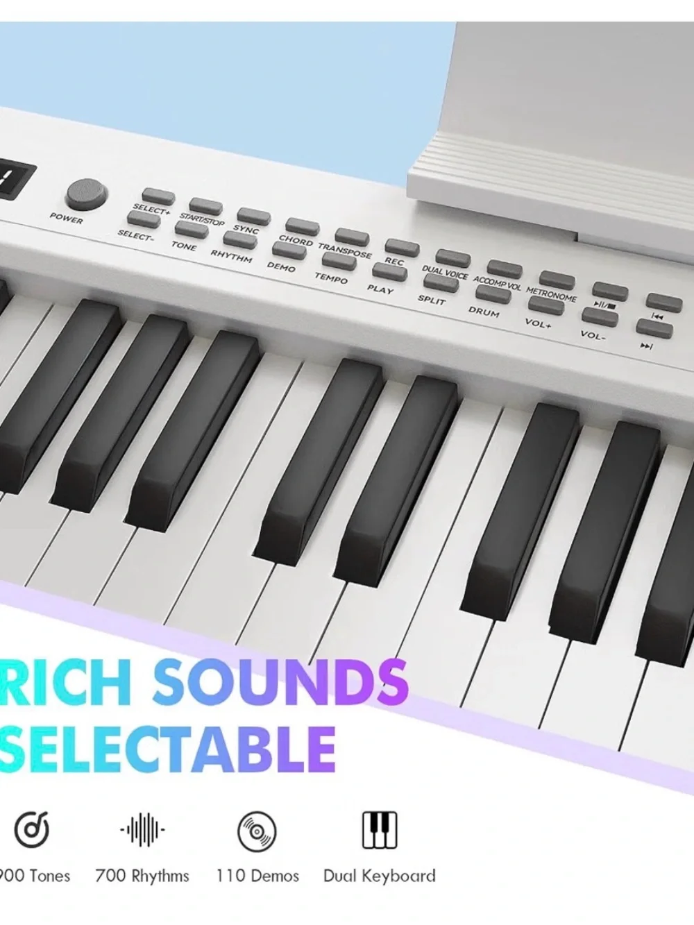 White 88-Key Folding Digital Piano Keyboard with Carry Bag